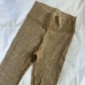 aerie Ribbed High-Waist Leggings in Tan